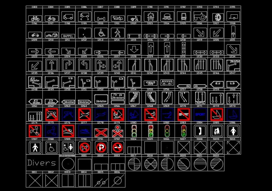 AutoCAD Traffic Symbol Blocks Free Download DWG 
